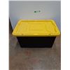 Image 1 : **Large Plastic Tote with Lid 30" x 20" x 15", Cannot Ship