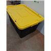 Image 3 : **Large Plastic Tote with Lid 30" x 20" x 15", Cannot Ship