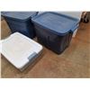 Image 3 : ** Rubbermaid Plastic Totes with Lids 16" x 22" x 15" and Plastic Container with Lid - Cannot Ship