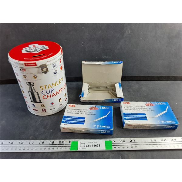 Scotiabank Hockey Club Coin Bank and Prong Fastener Bases