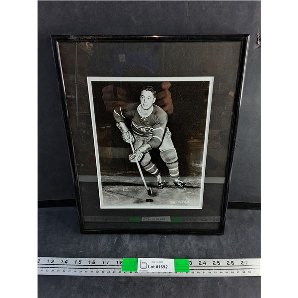 Framed Montreal Canadians Beliveau Hockey Wall Art 14" x 12"