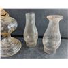 Image 2 : Vintage Kerosene Desk Lamp and (2) Lamp Shades