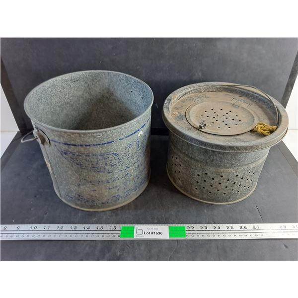 Vintage Galvanized Minnow Bucket