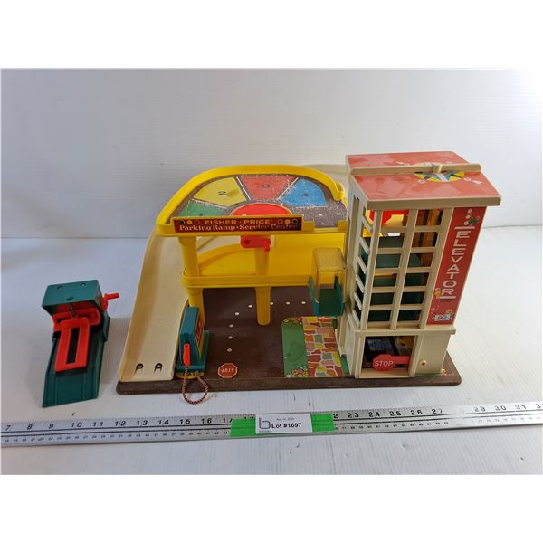Vintage Fisher Price Parking Ramp/Service Center Kids Playset