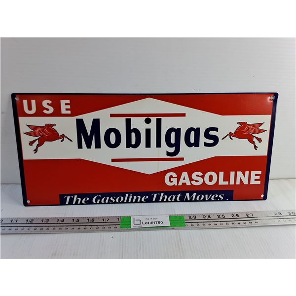 Use Mobilgas Gasoline Wall Sign 18" x 8"