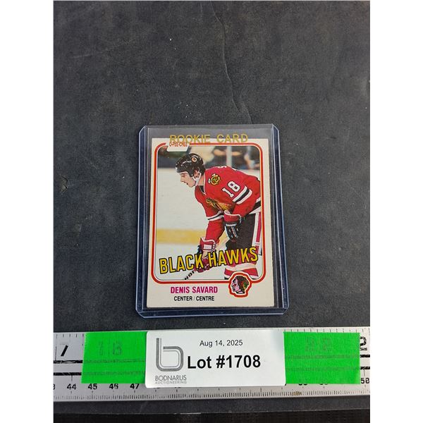 Vintage O Pee Chee Denis Savard Black Hawks Rookie Trading Hockey Card - Authenticity Not Guaranteed