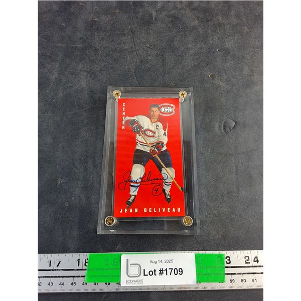 Autographed Jean Beliveau Montreal Canadians Trading Hockey Card - Authenticity Not Guaranteed