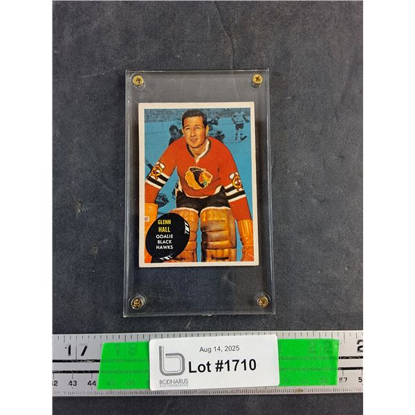 Vintage Glenn Hall Goalie Black Hawks Trading Hockey Card - Authenticity Not Guaranteed