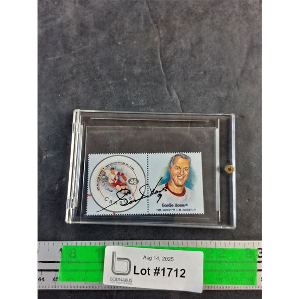 (2)  Autographed Gordie Howe Letter Stamps - Authenticity Not Guaranteed