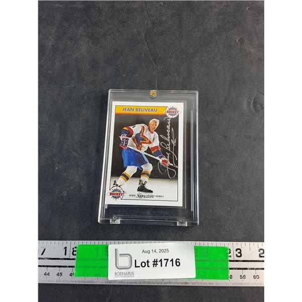 Autographed Jean Beliveau Trading Hockey Card - Authenticity Not Guaranteed