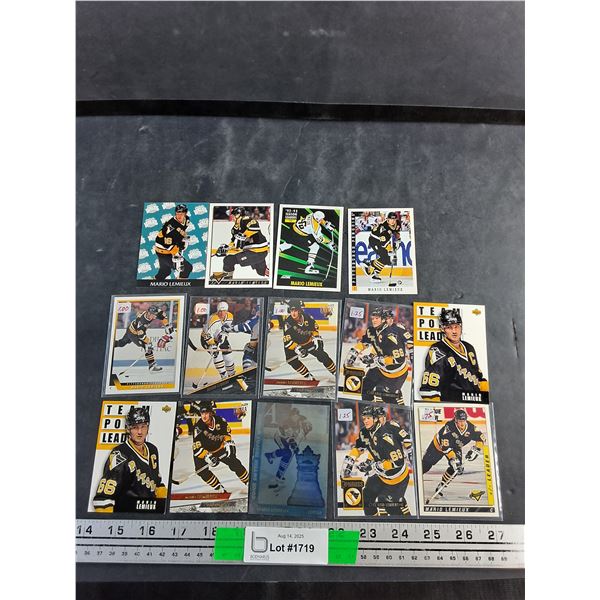Various Mario Lemieux Trading Hockey Cards - Authenticity Not Guaranteed