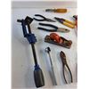 Image 3 : Wood Plane, Pliers, Chisel, Wire Strippers, Ratchet Wrench, Tin Shears, Nail Puller and Misc