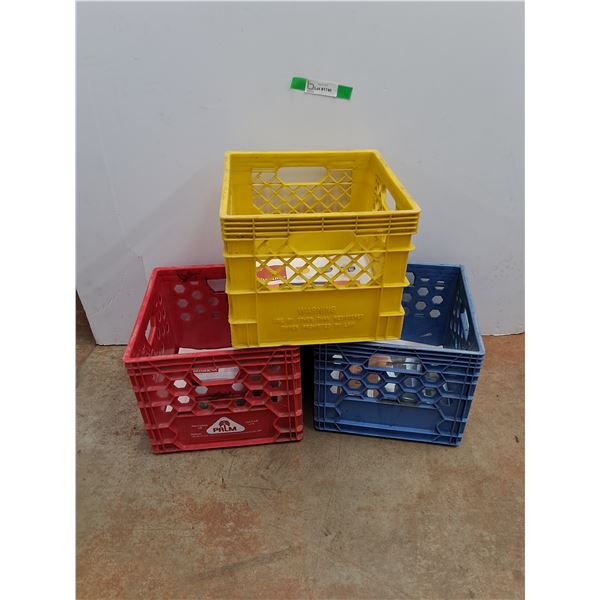 (3)  Milk Crates 13" x 11" x 13", Cannot Ship