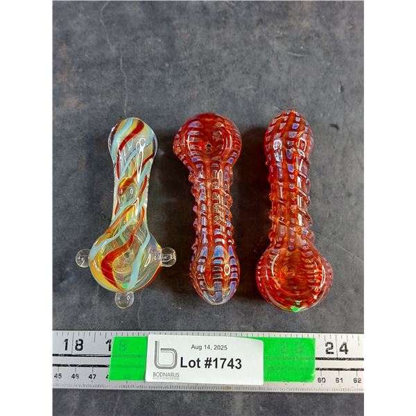 (3) Glass Smoking Pipes
