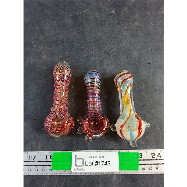 (3) Glass Smoking Pipes