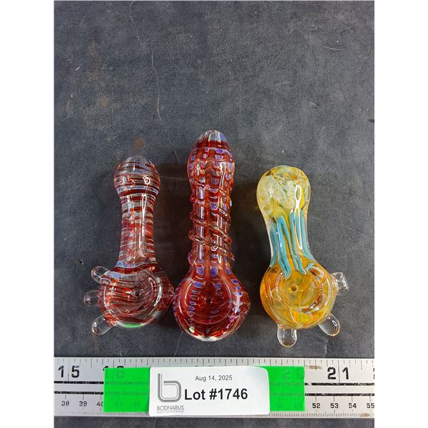 (3) Glass Smoking Pipes
