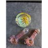 Image 3 : (2) Glass Smoking Pipes, Glass Ash Tray