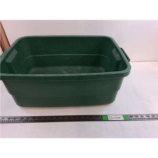 Rubbermaid Green Tote 10 US GALLON No Lid