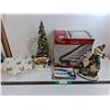 Image 1 : Christmas Lot - Small Chrismaas Tree Decor, Snowman and Santa Decorations, Foam Snowflakes, Christma