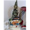 Image 3 : Christmas Lot - Small Chrismaas Tree Decor, Snowman and Santa Decorations, Foam Snowflakes, Christma
