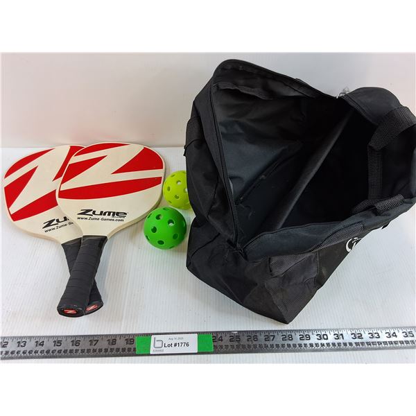 Pickleball Lot - (2) Paddles, (3) Balls, (1) Bag