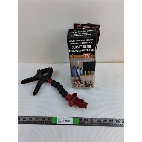 Lisle 70450 Flashlight Holder with Clamp Comes With (16)Collapsible Clothes Hanger
