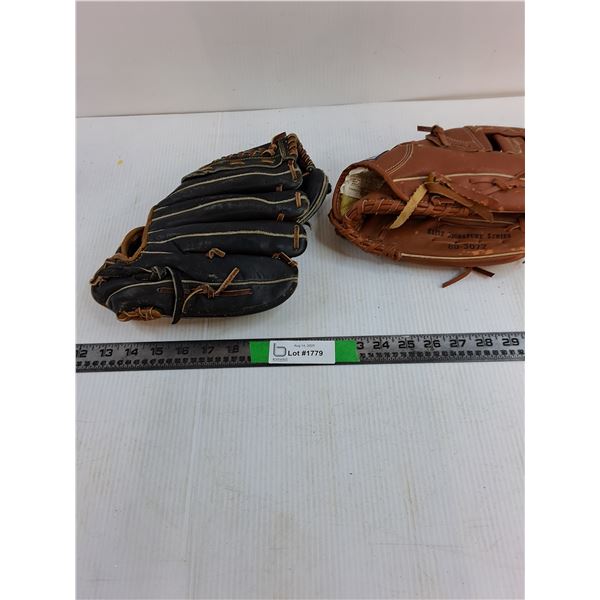 (2) Baseball Gloves One Lefty One Righty