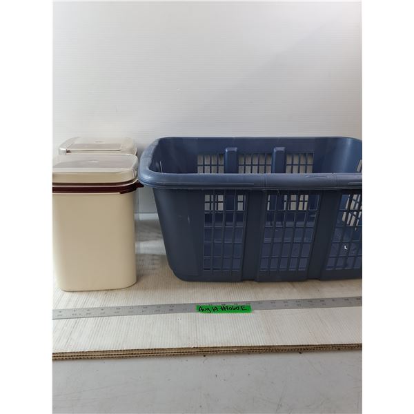 Laundry Basket & (2) Containers-  -  PICK UP
