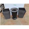 Image 1 : **(1)  Ceramic and (2) Plastic Planters 24", Cannot Ship