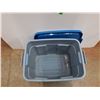 Image 4 : **Rubbermaid Roughneck Plastic Tote with Lid - 21" x 15" x 16", Cannot Ship