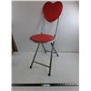Image 1 : 32x12″ Red Heart Foldable Metal Chair  -  PICK UP