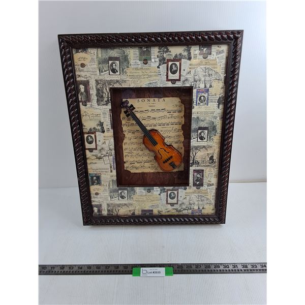 18x22x4″ Historic Musicians Sonata Violin Artwork