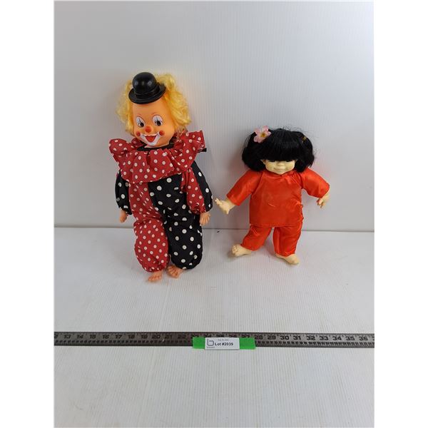 17″ Clown Baby Doll, 12″ Girl Red Baby Doll