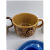 Image 3 : (4) Cozy Mugs, Blue Ceramic Leaf Dish
