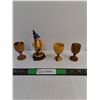 Image 1 : 2001 Jones And Catie Resin Gnome With (3) Wood Turned Mini Goblets