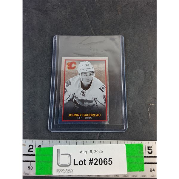 Calgary Flames Rookie Johnny Gaudreau Silver Hockey Sticker - Authenticity Not Guaranteed