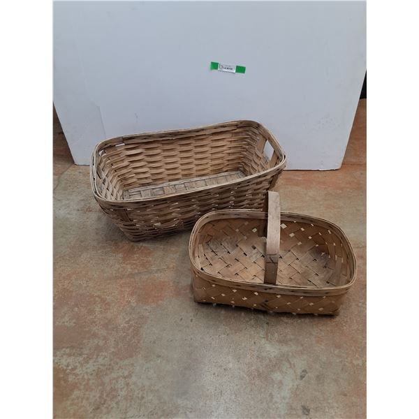 (2) Wicker Baskets 26" x 16" x 10" and 17" x 6" x 11"  -  PICK UP