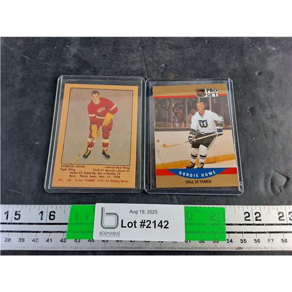 (2) Vintage Gordie Howe Trading Hockey Cards - Authenticity Not Guaranteed