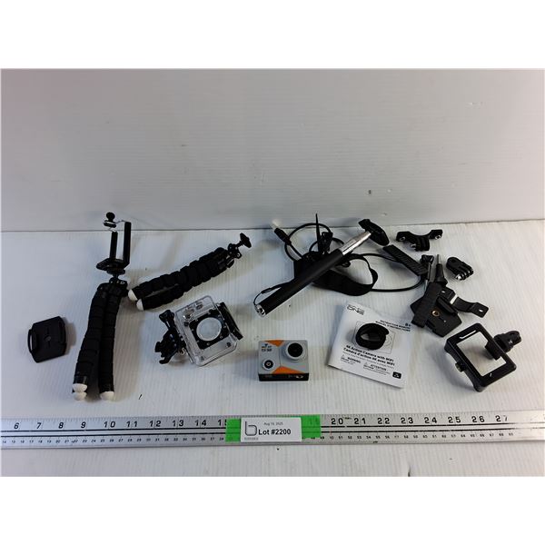 Explore One 4K Action Camera with WiFi and Accessories - As Is