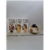 Image 1 : (3) Hand-Painted Decorative Holiday Lights & Snowman Teapot- Powers On