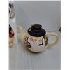 Image 2 : (3) Hand-Painted Decorative Holiday Lights & Snowman Teapot- Powers On