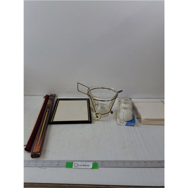 Brass Butane Fire Lighter, Notebook, Picture Frame, Doorknob Covers and Bowl