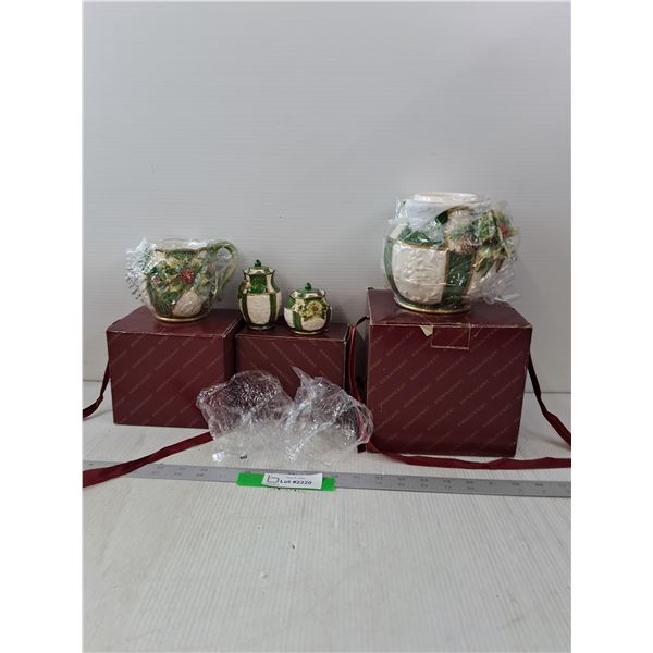 Christmas Salt And Pepper Shakers, Jar & Creamer Pitcher