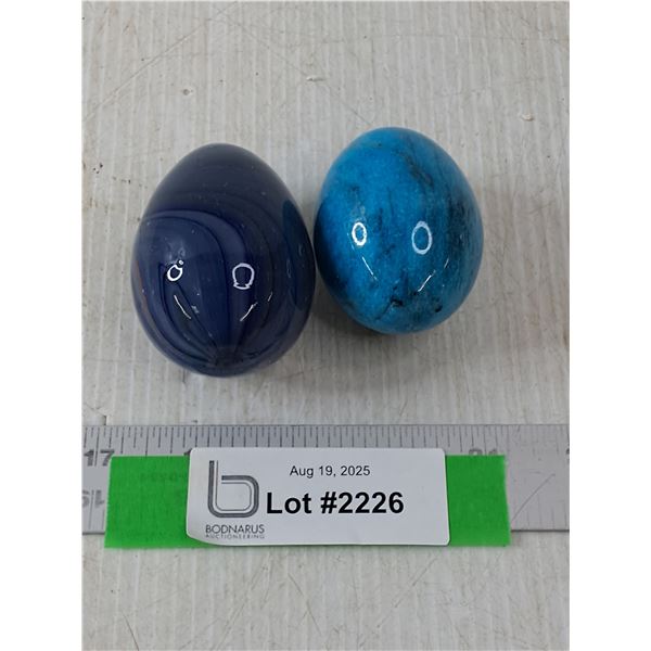 (2) Stone Eggs