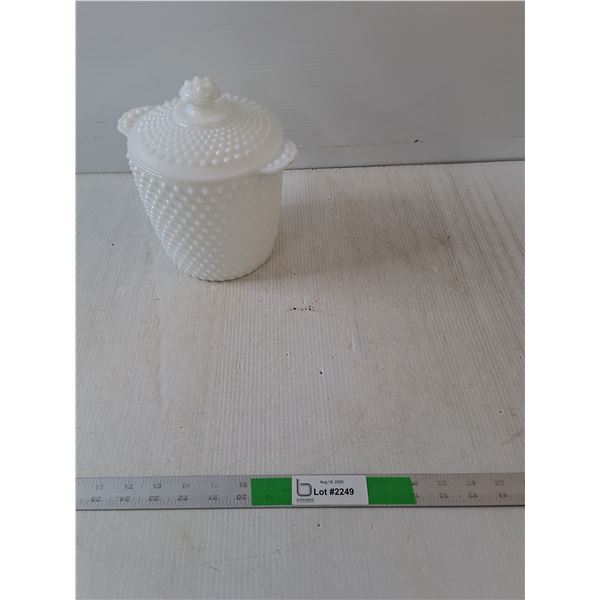 Milk Glass Cookie Jar With Lid