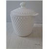Image 2 : Milk Glass Cookie Jar With Lid