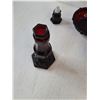 Image 4 : Vintage Avon Cape Cod Ruby Red Glass (2)Candle Holders With Compartment, (3) Glass Dessert Bowls
