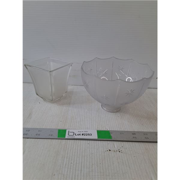 (2) Frosted Glass Lamp Shades