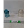 Image 1 : (2) Vintage Insulators-Hemingray No. 9 Aqua Blue-Green, Dominion 9 Insulators