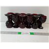 Image 1 : Vintage Avon Ruby Red Cape Cod Pressed Glass Goblets (12)